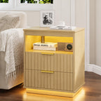 Smart LED Light Bedside Table with Charging Station