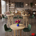 Round Oak Bar Table for Small Spaces