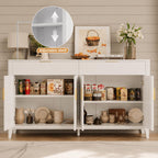 Modern Fluted Sideboard Cabinet, Mid-Century Coffee Bar Buffet Storage Drawer