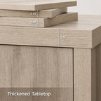 Farmhouse Buffet Cabinet 63 Inch, Light Grey Wood Credenza, Storage Sideboard Console