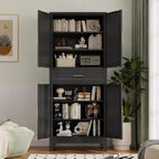 Farmhouse Pantry Storage Cabinet with Barn Doors, 71" Tall Kitchen Pantry Cabinet with Adjustable Shelves,