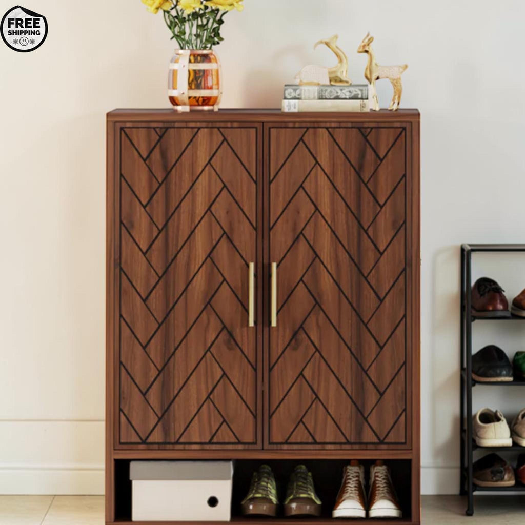 Wooden Shoe Cabinet 6 Tier Adjustable Storage