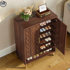 Wooden Shoe Cabinet 6 Tier Adjustable Storage