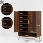Wooden Shoe Cabinet 6 Tier Adjustable Storage