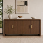 Modern 60 Wooden Sideboard Cabinet, 4 Doors, Adjustable Shelves, Dining Storage Console