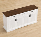 63" Fluted Sideboard Buffet Cabinet with Storage, 4 Doors & 3 Drawers, Modern Kitchen Coffee Bar Cabinet,