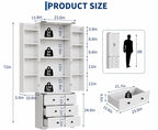 Farmhouse Pantry Cabinet – Barn Doors, Drawers, 72" Tall Storage Solution