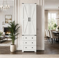 Farmhouse Pantry Cabinet – Barn Doors, Drawers, 72" Tall Storage Solution