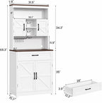 Farmhouse Pantry Cabinet, Barn Doors, Coffee Bar Station, Freestanding Storage Organizer