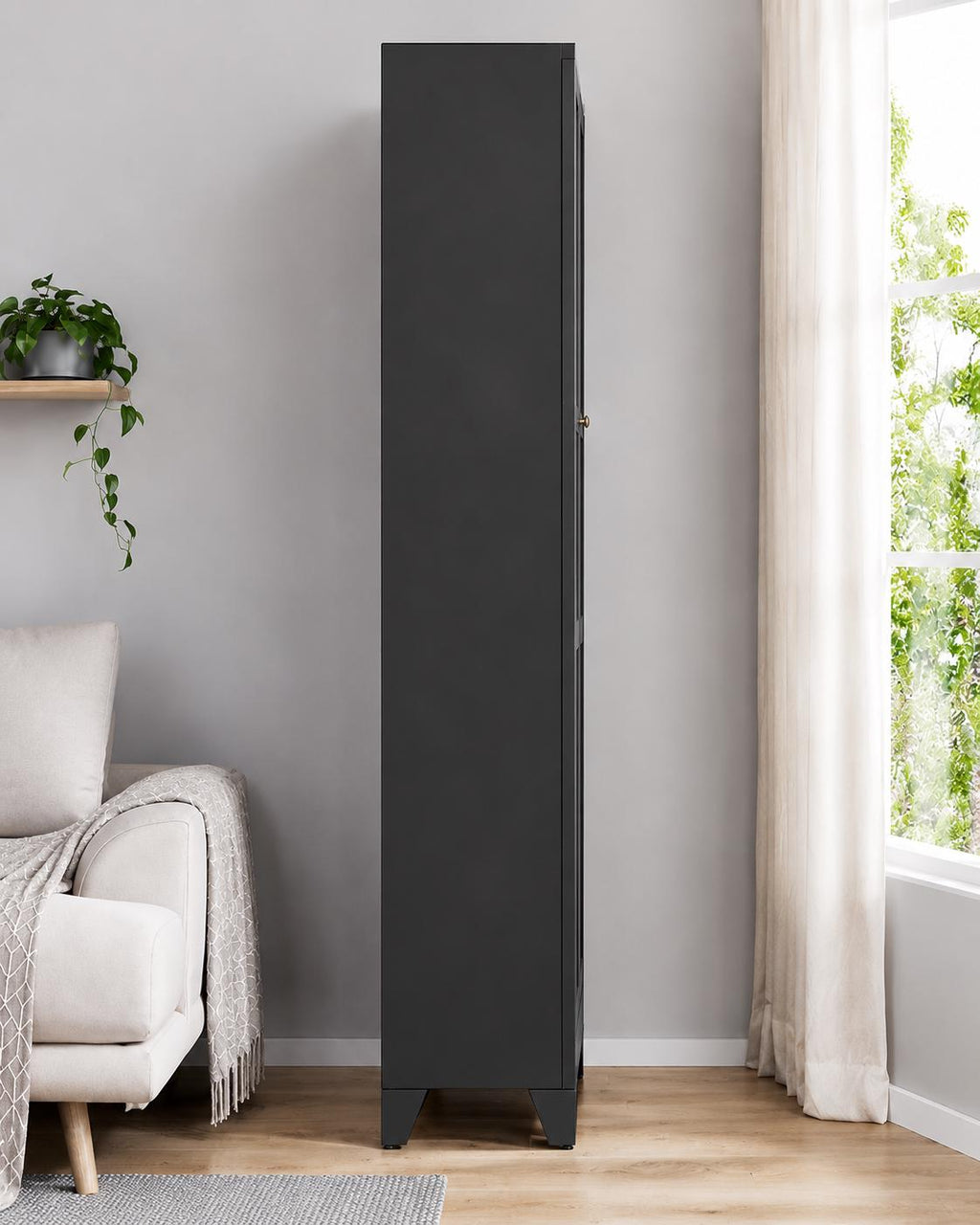 Heavy Duty Metal Storage Cabinet, Tall Steel Pantry Cabinet with Adjustable Shelves, Lockable Garage Storage Organizer for Kitchen