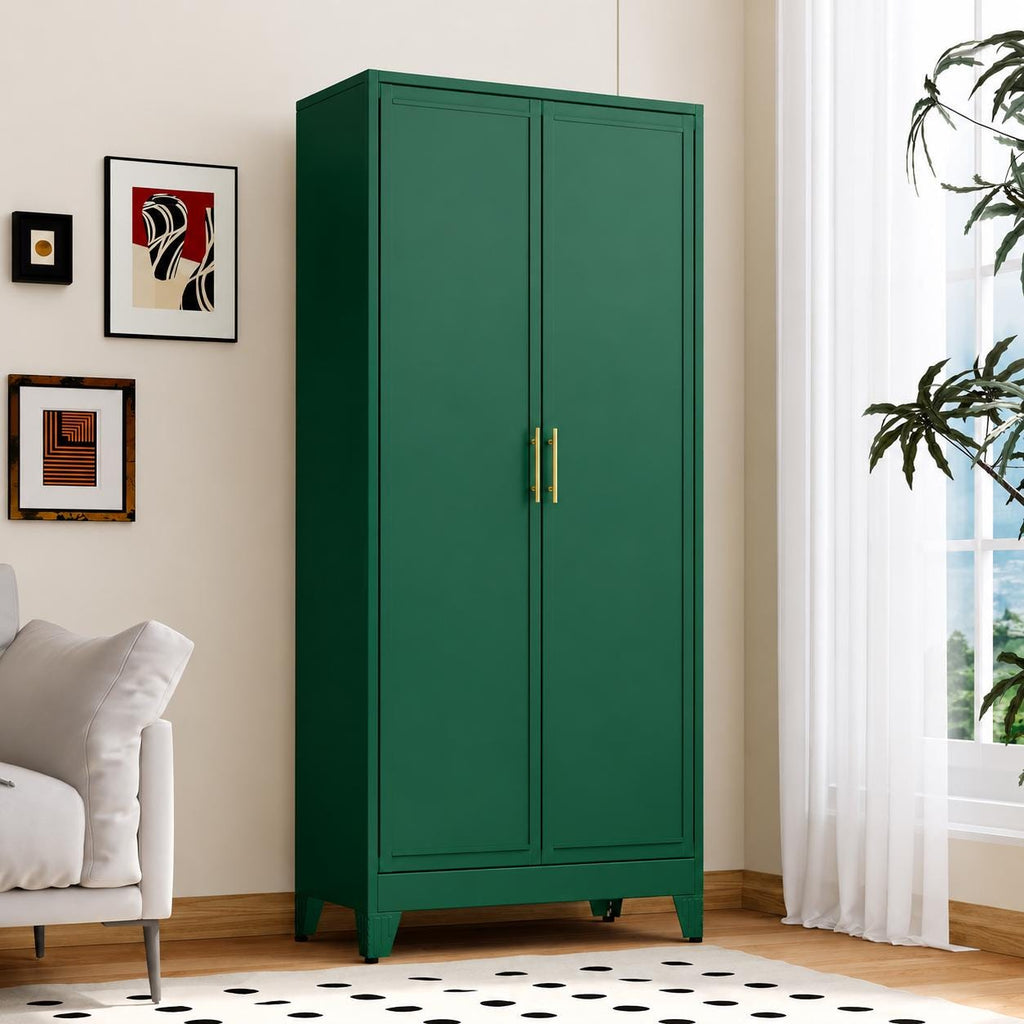 Heavy Duty Steel Storage Cabinet – Lockable Pantry Organizer with Adjustable Shelves