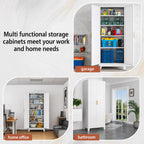Heavy Duty Steel Storage Cabinet – Lockable Pantry Organizer with Adjustable Shelves