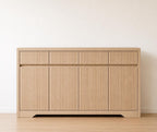 57'' Fluted Buffet Cabinet with Storage – Modern Sideboard Credenza with 3 Drawers & 4 Doors