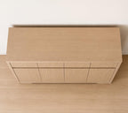 57'' Fluted Buffet Cabinet with Storage – Modern Sideboard Credenza with 3 Drawers & 4 Doors