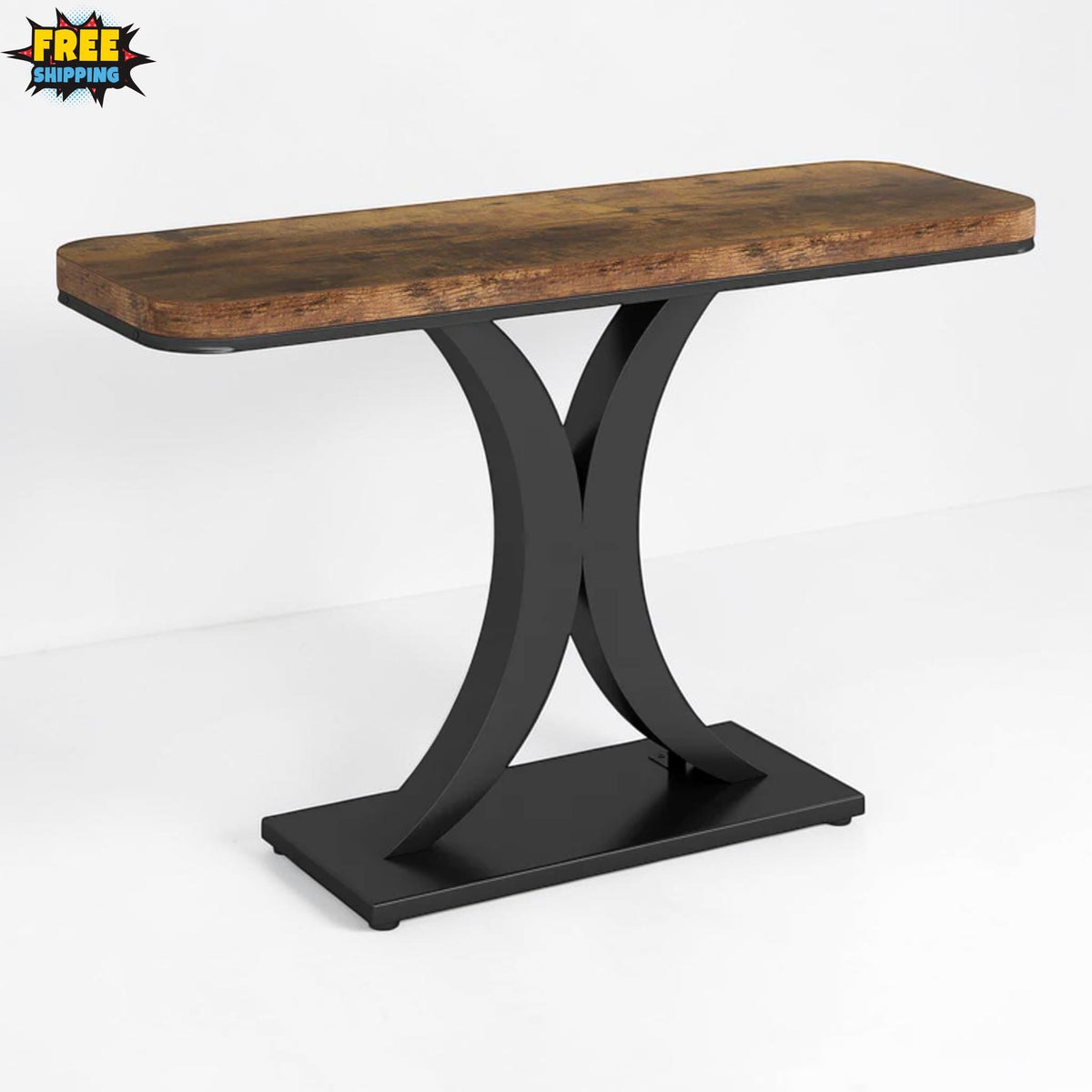 40” Industrial Console Table Entryway Accent