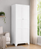 Heavy Duty Steel Storage Cabinet, Adjustable Shelves, Double Door Organizer