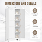 Heavy Duty Steel Storage Cabinet, Adjustable Shelves, Double Door Organizer