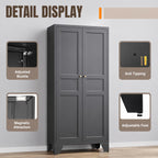 Heavy Duty Metal Storage Cabinet with Adjustable Shelves, Tall Kitchen Pantry Organizer, Steel Utility Cabinet for Home Office Garage