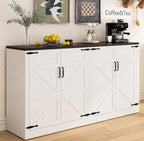 Farmhouse Sideboard Cabinet, Rustic Buffet Console Table, 65-Inch Storage Furniture