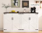 Farmhouse Sideboard Cabinet, Rustic Buffet Console Table, 65-Inch Storage Furniture