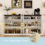 Farmhouse Sideboard Cabinet, Rustic Buffet Console Table, 65-Inch Storage Furniture