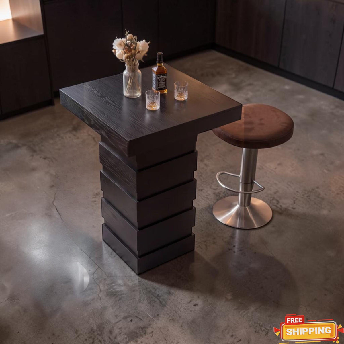 Modern Square Bar Height Pub Table