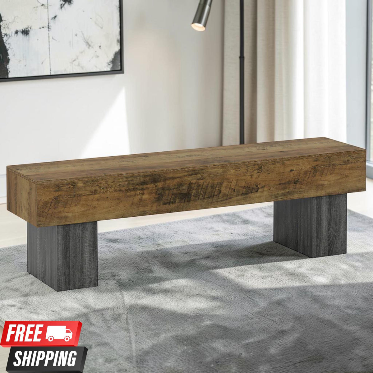 63” Farmhouse TV Stand Console Table