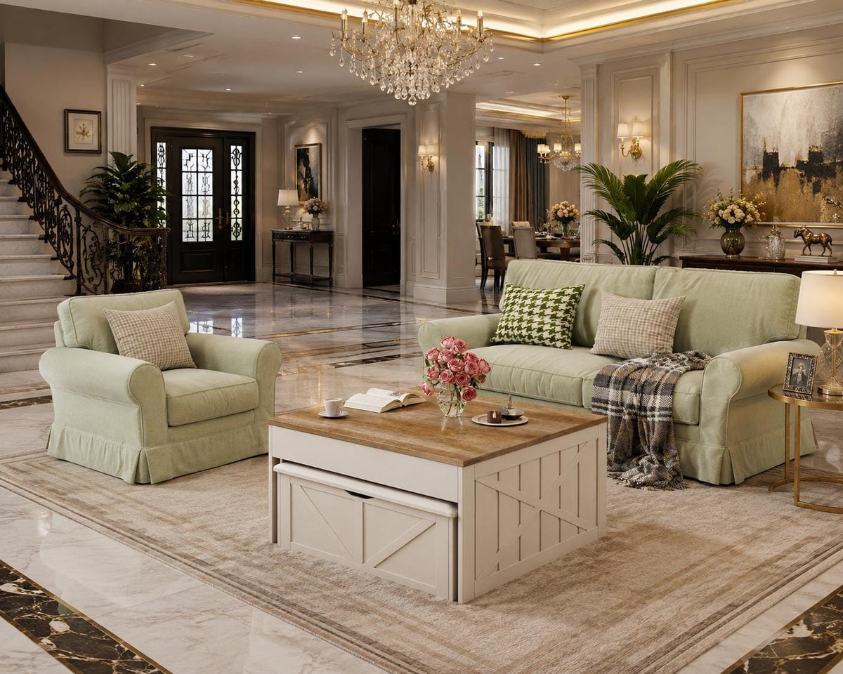 Lift Top Coffee Table with Hidden Storage Bench, Modern Wood Center Table