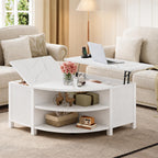 Walnut Lift-Top Coffee Table with Charging Station & Hidden Storage