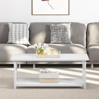 Modern Industrial Coffee Table, Black Metal Frame, X-Frame Shelf, Rounded Corners