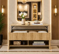 Mid-Century Fluted Lift-Top Coffee Table with Hidden Storage, Small Space Furniture