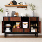 Modern 3D Geometric Sideboard Cabinet – 54 Inch TV Stand & Buffet Storage Cabinet with 4 Doors and 3 Drawers | Customized Console Cabinet