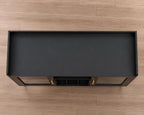 Modern Black Coffee Bar Cabinet with LED Lights, Glass Holder Storage Sideboard