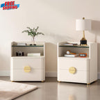 Modern 2 Drawer Bedside Table