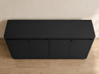 Knoworld 63" Buffet Cabinet with Storage & Power Outlet – Modern Wood Sideboard Credenza with Double-Arc Doors