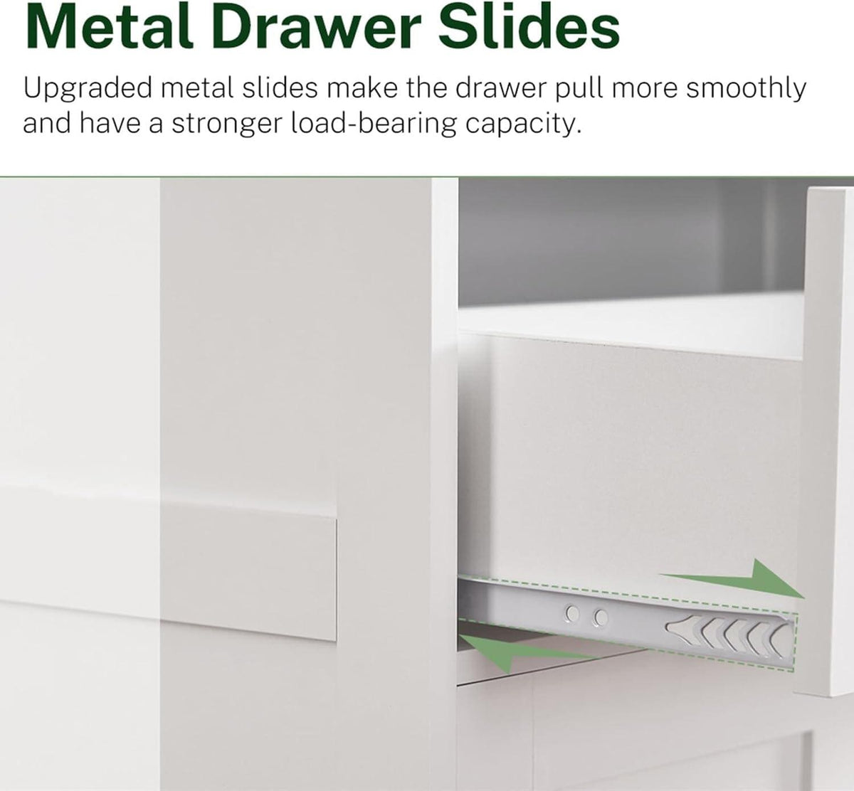 Tall White Storage Cabinet, Modern Minimalist Pantry Cupboard, Adjustable Shelves, Drawer