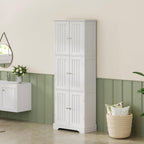 ChooChoo Tall Bathroom Storage Cabinet with 6 Doors & Adjustable Shelves, White Freestanding Pantry Cabinet