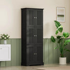ChooChoo Tall Bathroom Storage Cabinet with 6 Doors & Adjustable Shelves, White Freestanding Pantry Cabinet