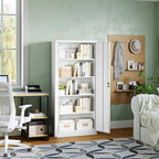 Heavy-Duty Steel Storage Cabinet, Lockable Double Doors, 5 Adjustable Shelves