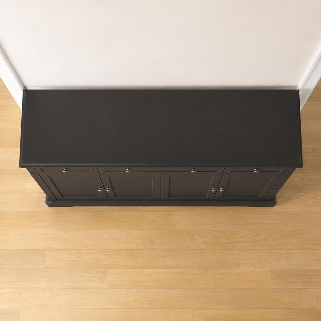 Modern Black Buffet Cabinet with Storage – 52.7” Kitchen Sideboard with Drawers & Adjustable Shelves, Coffee Bar Cabinet