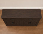 Modern Farmhouse Buffet Cabinet with Barn Doors, 47.2" Storage Sideboard Coffee Bar