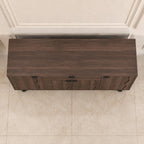 Mid-Century Modern Sideboard Buffet, 63" Wave Doors Storage Cabinet