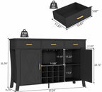 Modern LED Wine Bar Cabinet – Retro Storage Sideboard with Wine Rack & Glass Holder