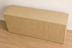 Modern Fluted Sideboard Cabinet, Light Oak Minimalist Buffet, 3 Storage Boxes