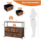 TV Stand Dresser with 5 Fabric Drawers – Modern Storage Console for Bedroom & Living Room