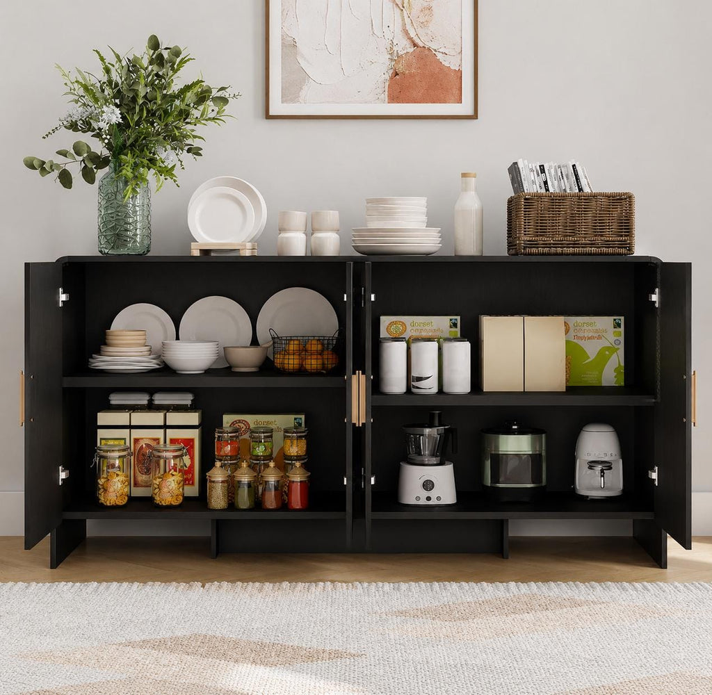 ONBRILL Sideboard Buffet Cabinet with Storage – Modern Curved Accent Cabinet for Dining Room & Living Room