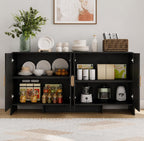 ONBRILL Sideboard Buffet Cabinet with Storage – Modern Curved Accent Cabinet for Dining Room & Living Room