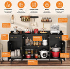 Black Sideboard Buffet Cabinet with Storage