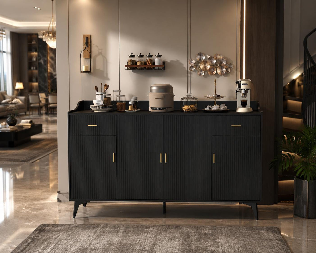 Black Sideboard Buffet Cabinet with Storage
