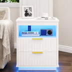 Smart LED Light Bedside Table with Charging Station